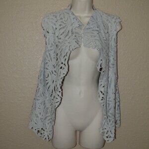 Sz S Cutuli Cult Gray Cut Out Linen Blend Vest